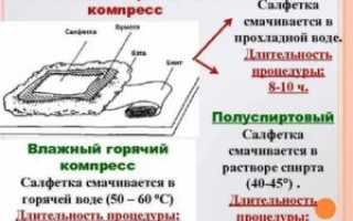 Для постановки согревающего компресса приготовить