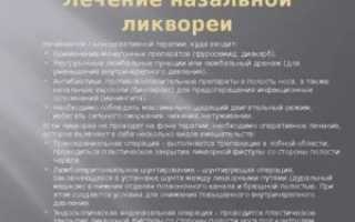 Ликворея лечение